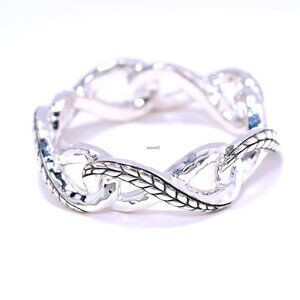 John Hardy JAI Infinity Sterlinig Silver Band Ring - Size 5   NIB